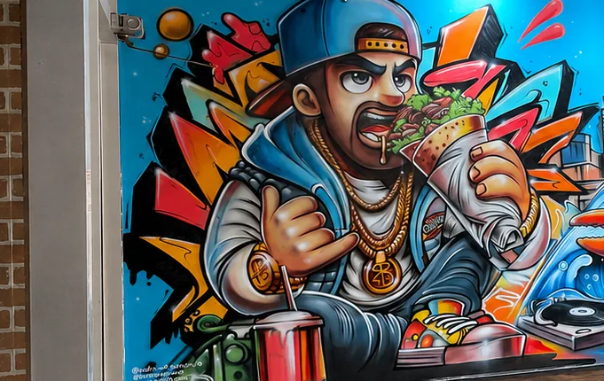 Feed The City mural — detail 1