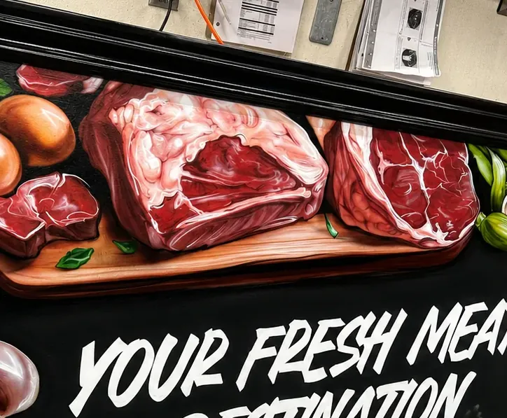 Meat market mural — detail 1